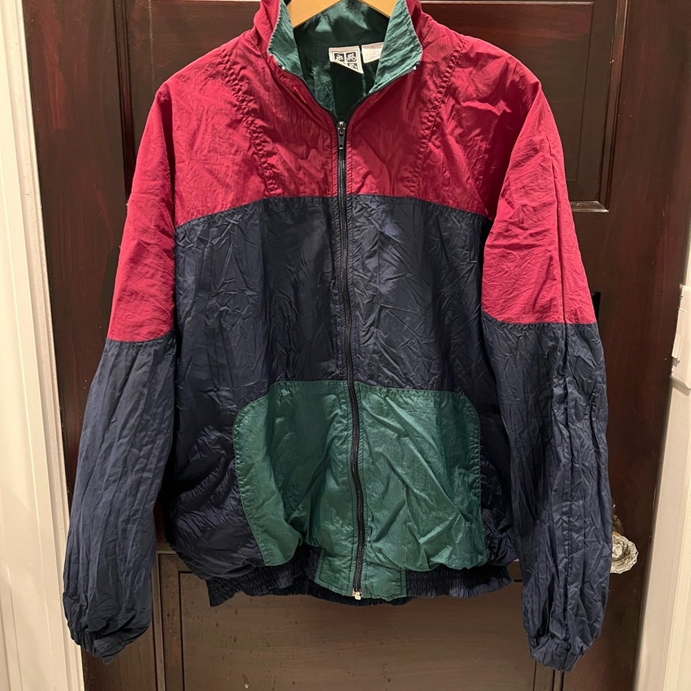 Vintage Colorblock Windbreaker Jacket
